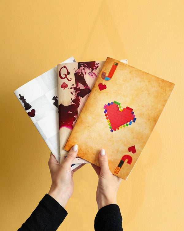 Straight Flush Playing Card Vellum Notebook Set (Pack of 3)